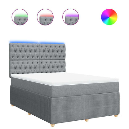 Giroletto a Molle con Materasso Grigio Chiaro 140x200cm Tessuto | homemem39