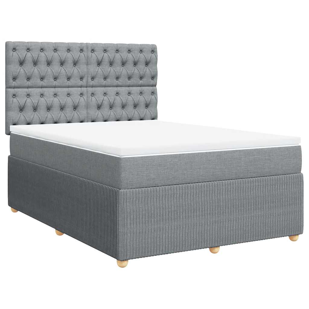 Giroletto a Molle con Materasso Grigio Chiaro 140x200cm Tessuto | homemem39