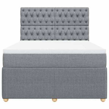 Giroletto a Molle con Materasso Grigio Chiaro 140x200cm Tessuto | homemem39