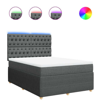 Giroletto a Molle con Materasso Grigio Scuro 140x200cm Tessuto | homemem39