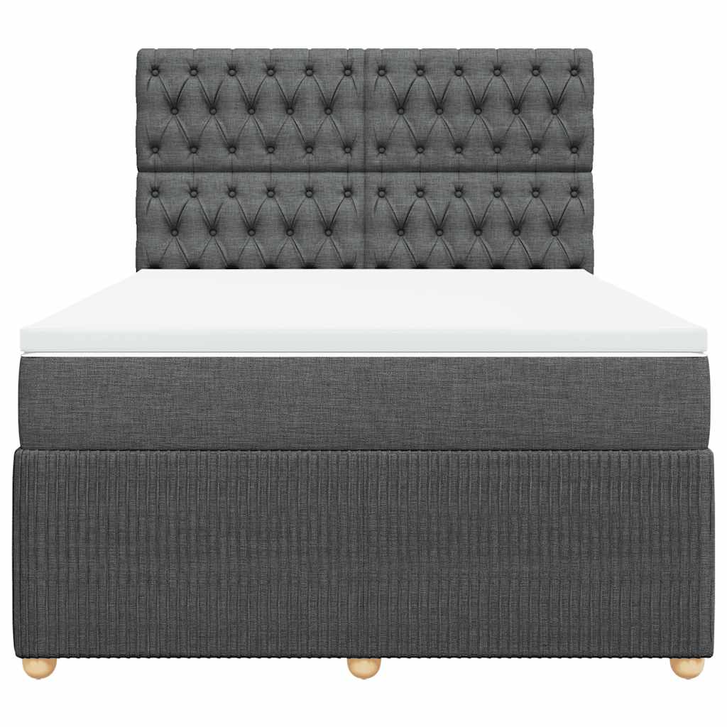 Giroletto a Molle con Materasso Grigio Scuro 140x200cm Tessuto | homemem39