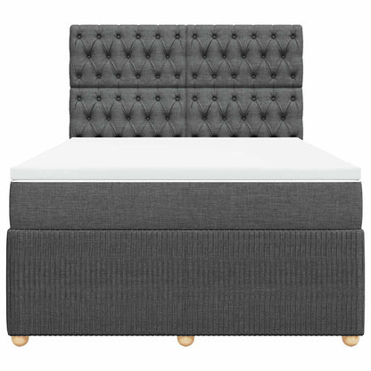 Giroletto a Molle con Materasso Grigio Scuro 140x200cm Tessuto | homemem39