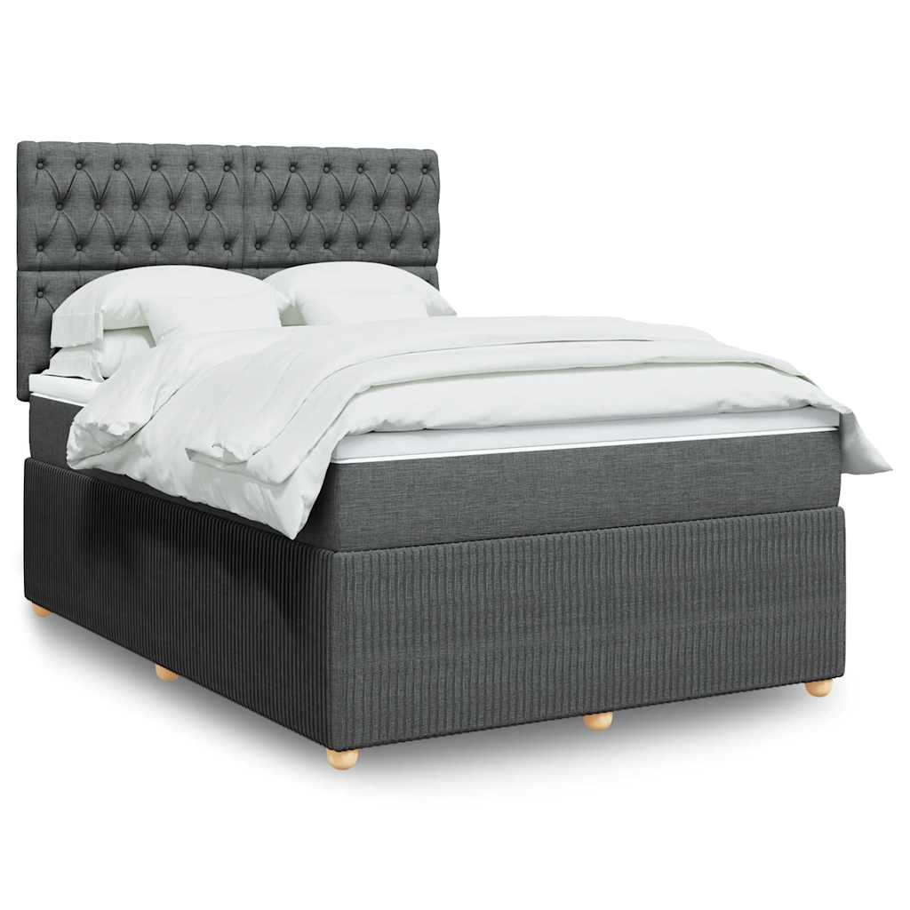 Giroletto a Molle con Materasso Grigio Scuro 140x200cm Tessuto | homemem39