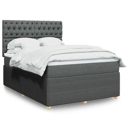 Giroletto a Molle con Materasso Grigio Scuro 140x200cm Tessuto | homemem39