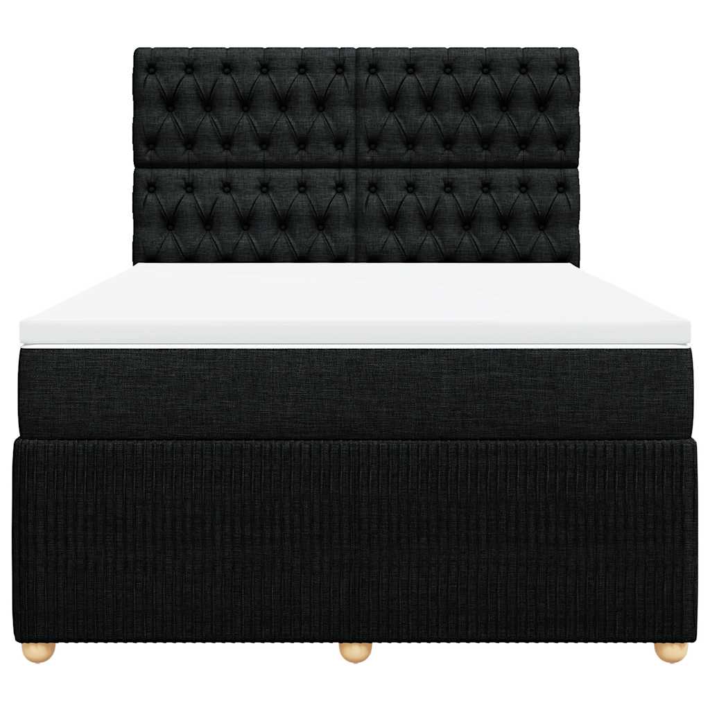 Giroletto a Molle con Materasso Nero 140x200 cm in Tessuto | homemem39