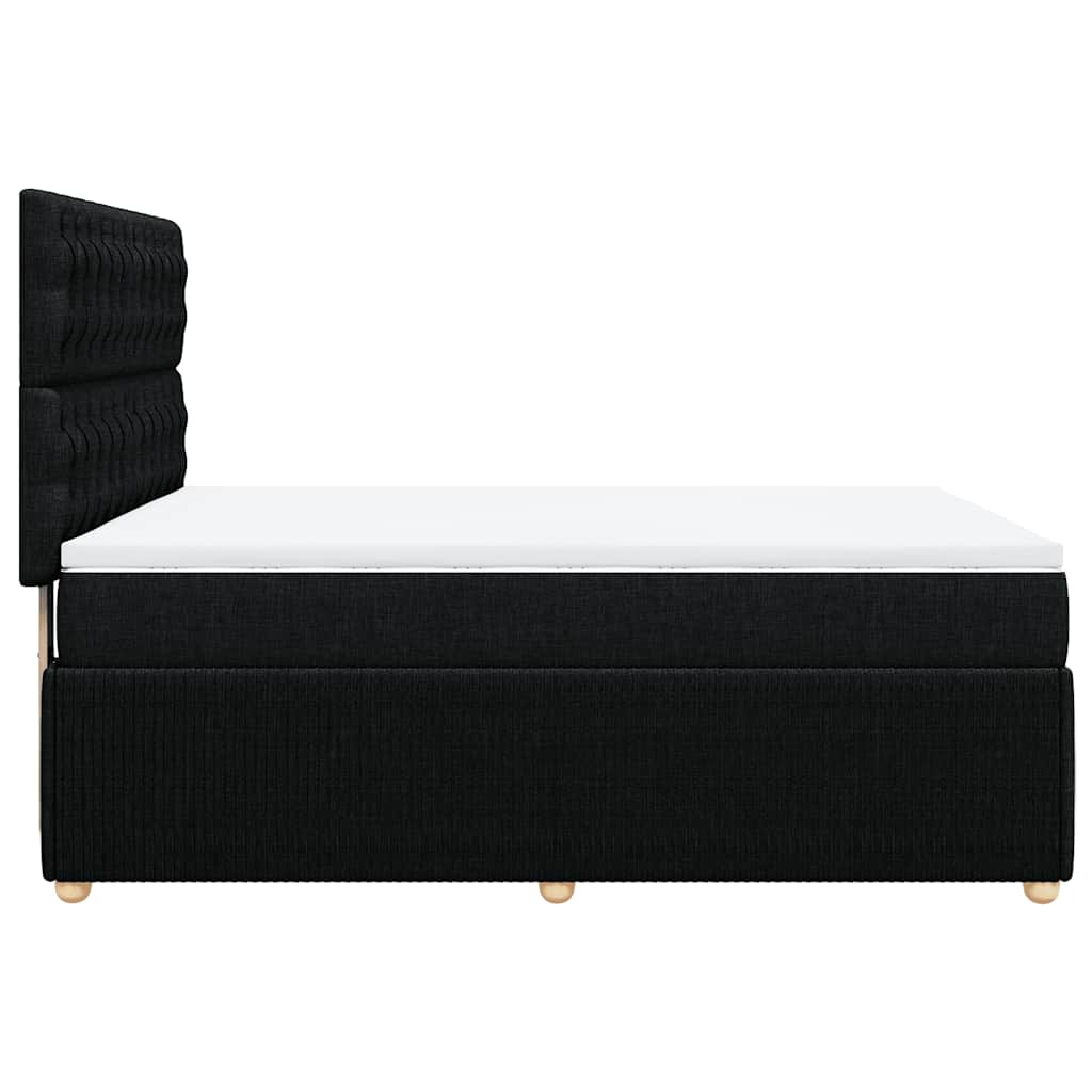 Giroletto a Molle con Materasso Nero 140x200 cm in Tessuto | homemem39