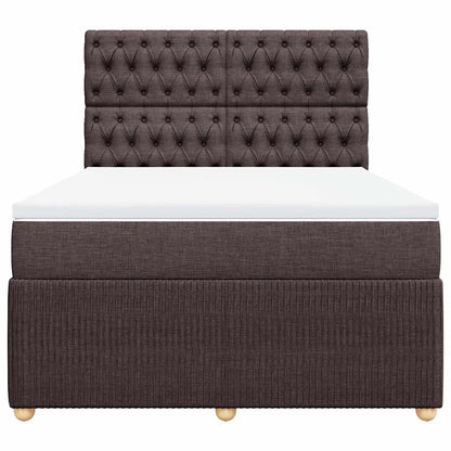 Giroletto a Molle con Materasso Marrone Scuro 140x200cm Tessuto | homemem39