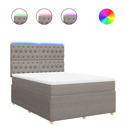 Giroletto a Molle con Materasso Tortora 140x200 cm in Tessuto | homemem39