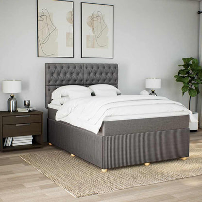 Giroletto a Molle con Materasso Tortora 140x200 cm in Tessuto | homemem39
