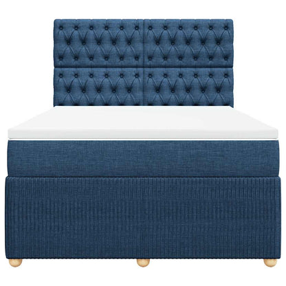 Giroletto a Molle con Materasso Blu 140x200 cm in Tessuto