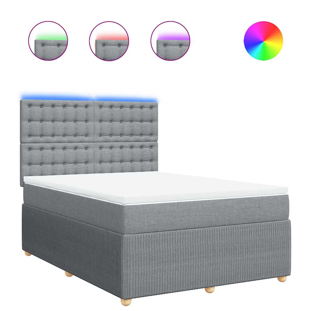Giroletto a Molle con Materasso Grigio Chiaro 140x200cm Tessuto | homemem39