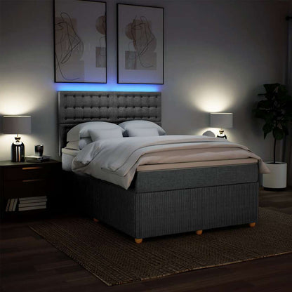 Giroletto a Molle con Materasso Grigio Chiaro 140x200cm Tessuto
