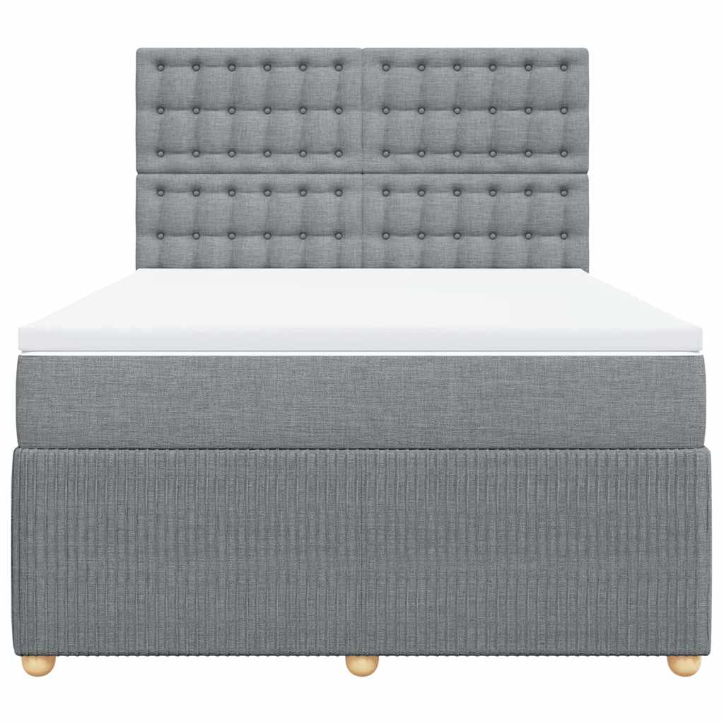 Giroletto a Molle con Materasso Grigio Chiaro 140x200cm Tessuto