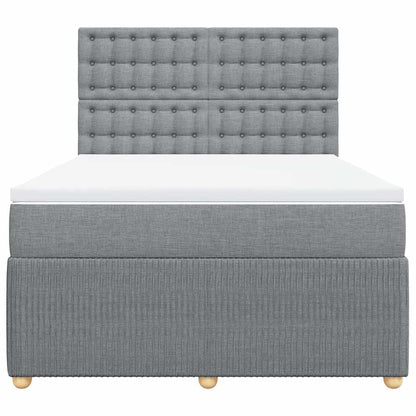 Giroletto a Molle con Materasso Grigio Chiaro 140x200cm Tessuto