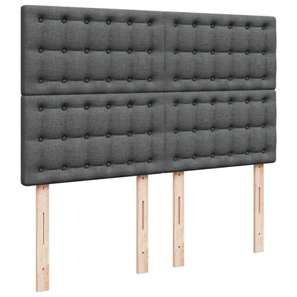 Giroletto a Molle con Materasso Grigio Scuro 140x200cm Tessuto