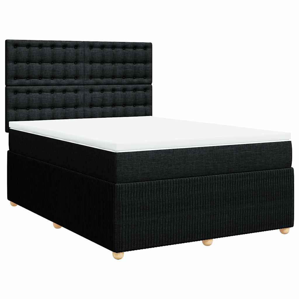 Giroletto a Molle con Materasso Nero 140x200 cm in Tessuto | homemem39