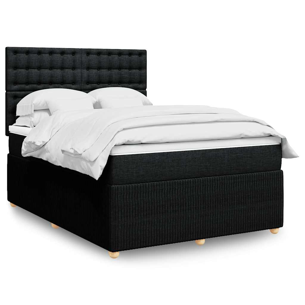 Giroletto a Molle con Materasso Nero 140x200 cm in Tessuto | homemem39