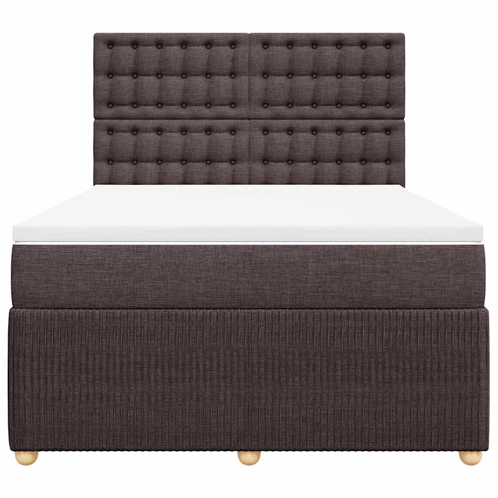 Giroletto a Molle con Materasso Marrone Scuro 140x200cm Tessuto | homemem39