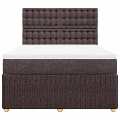 Giroletto a Molle con Materasso Marrone Scuro 140x200cm Tessuto | homemem39