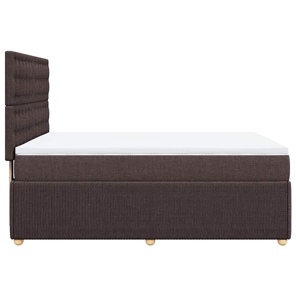 Giroletto a Molle con Materasso Marrone Scuro 140x200cm Tessuto | homemem39