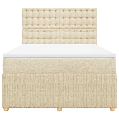 Giroletto a Molle con Materasso Crema 140x200 cm in Tessuto | homemem39