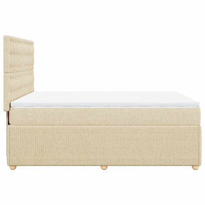 Giroletto a Molle con Materasso Crema 140x200 cm in Tessuto | homemem39