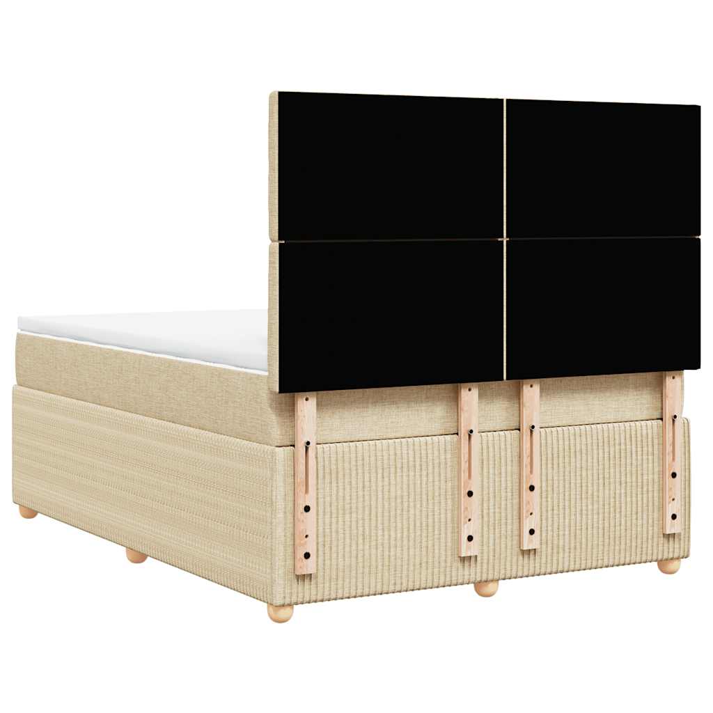 Giroletto a Molle con Materasso Crema 140x200 cm in Tessuto | homemem39