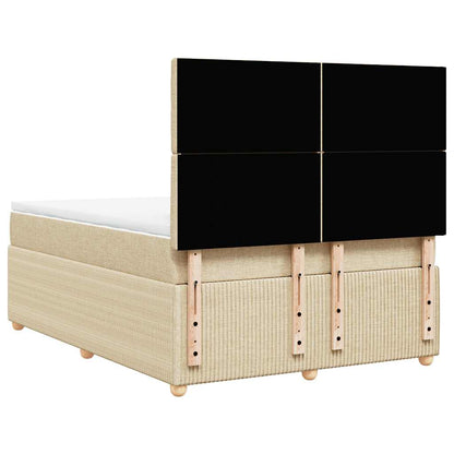 Giroletto a Molle con Materasso Crema 140x200 cm in Tessuto | homemem39