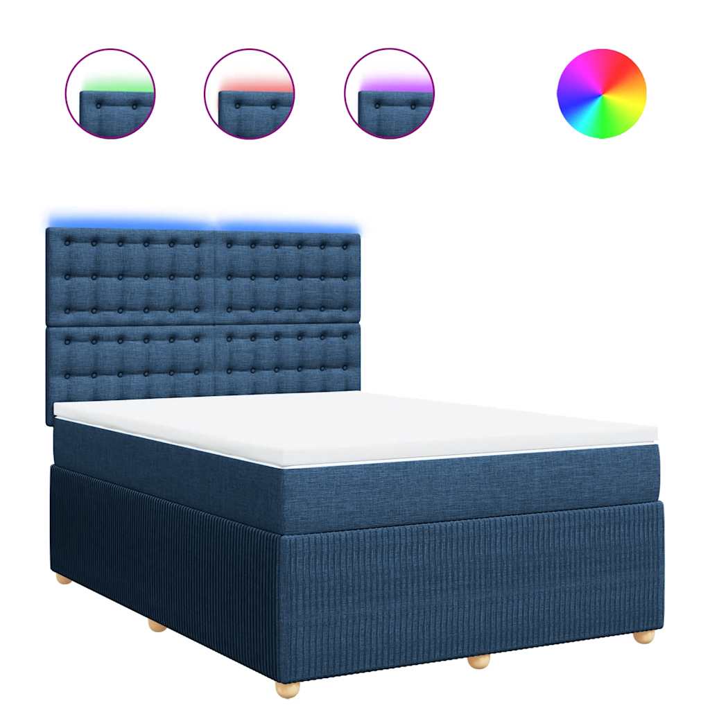 Giroletto a Molle con Materasso Blu 140x200 cm in Tessuto | homemem39