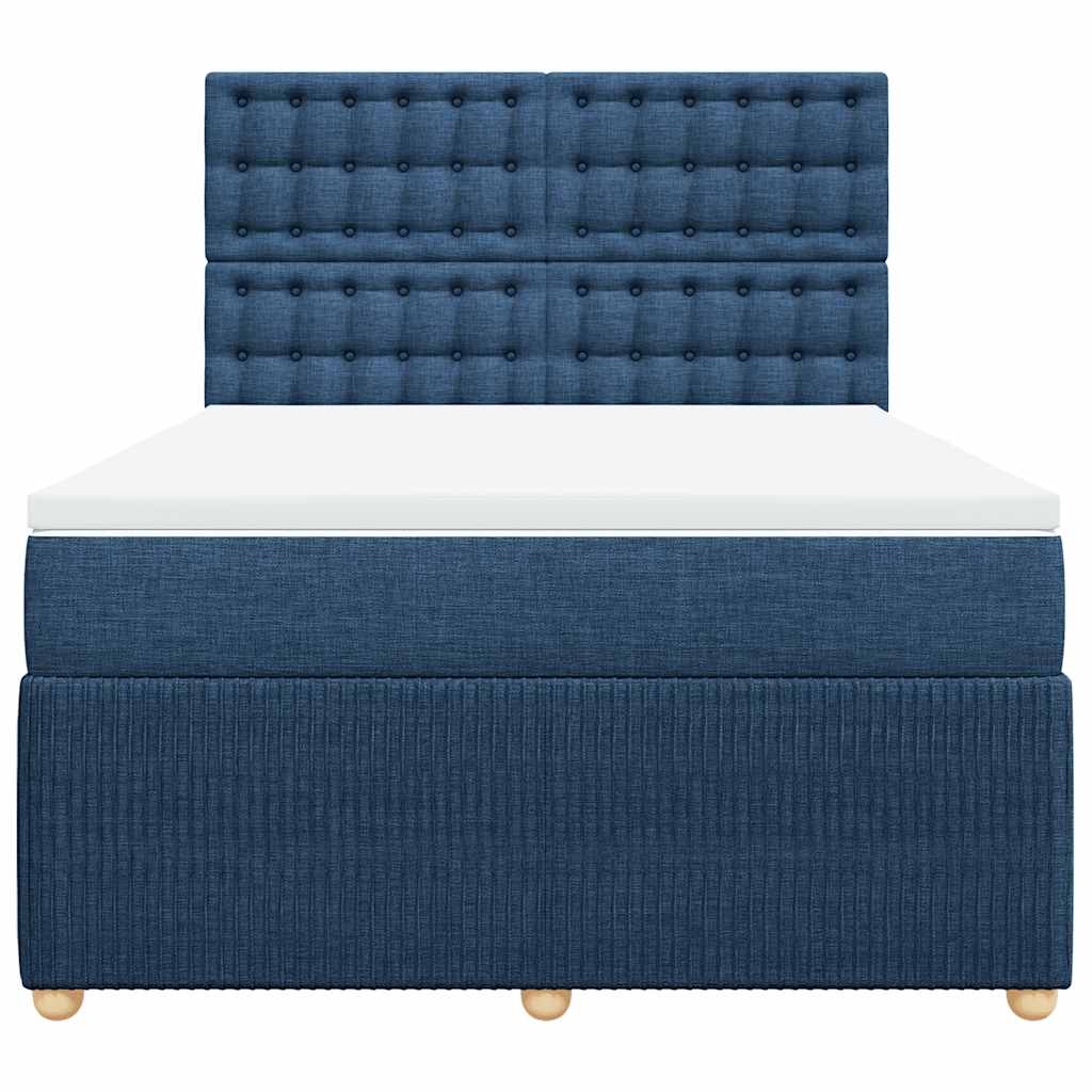 Giroletto a Molle con Materasso Blu 140x200 cm in Tessuto | homemem39