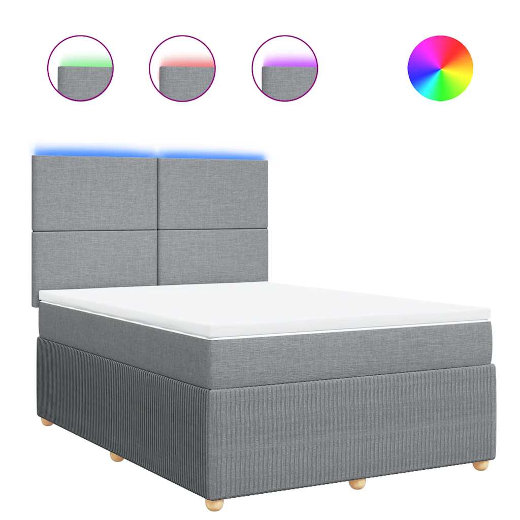 Giroletto a Molle con Materasso Grigio Chiaro 160x200cm Tessuto | homemem39