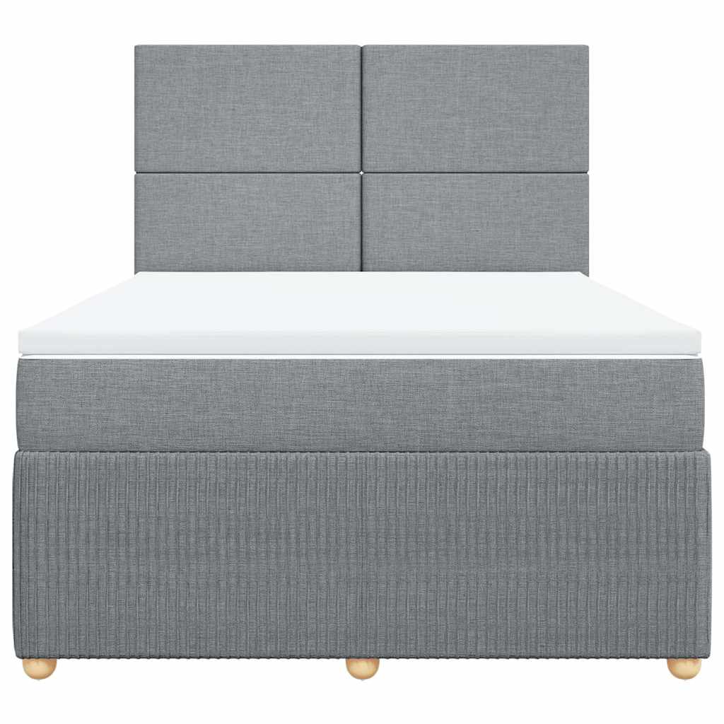 Giroletto a Molle con Materasso Grigio Chiaro 160x200cm Tessuto | homemem39
