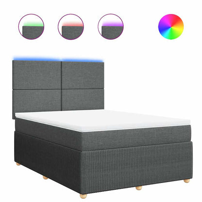 Giroletto a Molle con Materasso Grigio Scuro 160x200 cm Tessuto | homemem39