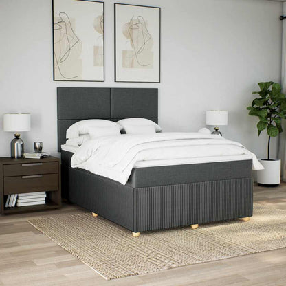 Giroletto a Molle con Materasso Grigio Scuro 160x200 cm Tessuto | homemem39