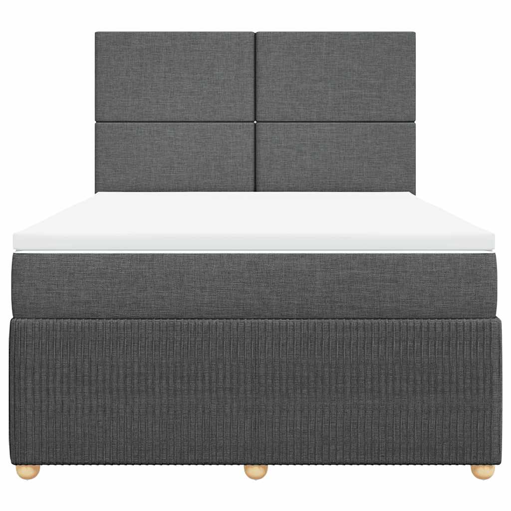 Giroletto a Molle con Materasso Grigio Scuro 160x200 cm Tessuto | homemem39