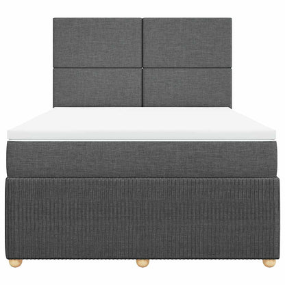 Giroletto a Molle con Materasso Grigio Scuro 160x200 cm Tessuto | homemem39