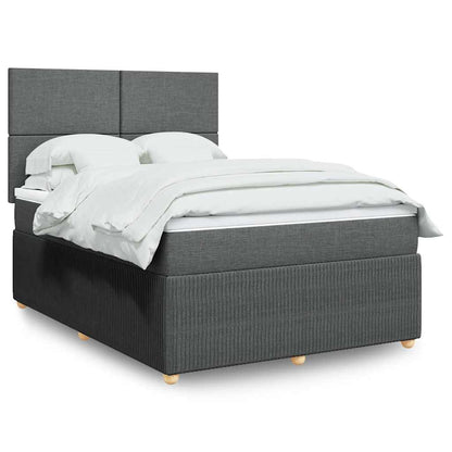 Giroletto a Molle con Materasso Grigio Scuro 160x200 cm Tessuto