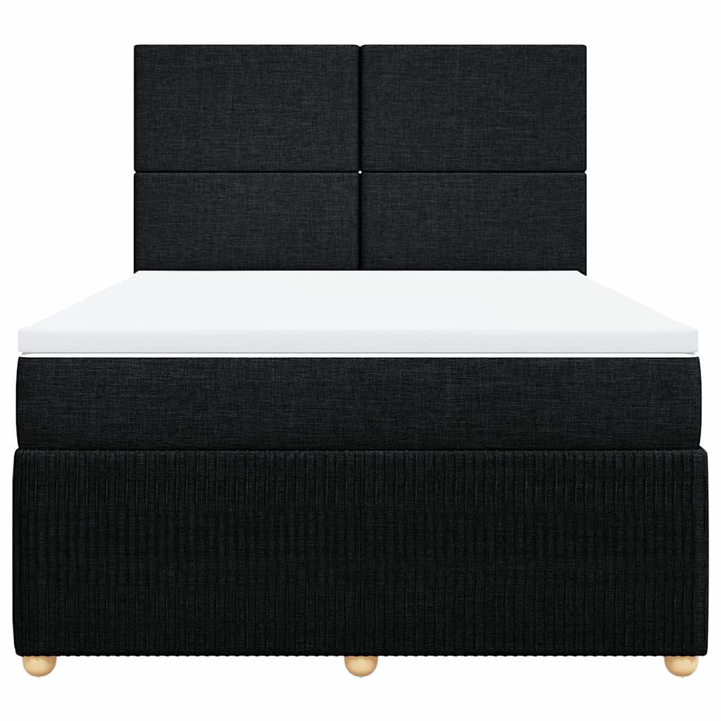 Giroletto a Molle con Materasso Nero 160x200 cm in Tessuto | homemem39