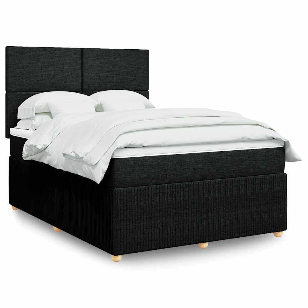 Giroletto a Molle con Materasso Nero 160x200 cm in Tessuto | homemem39