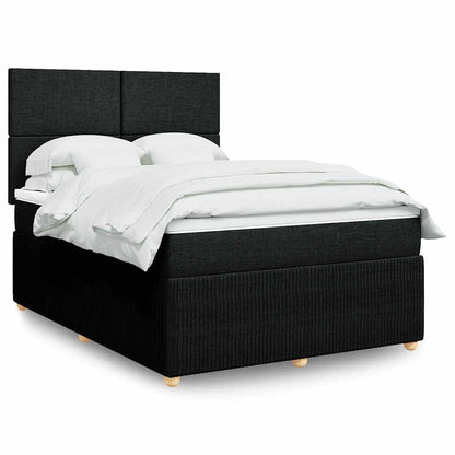 Giroletto a Molle con Materasso Nero 160x200 cm in Tessuto | homemem39