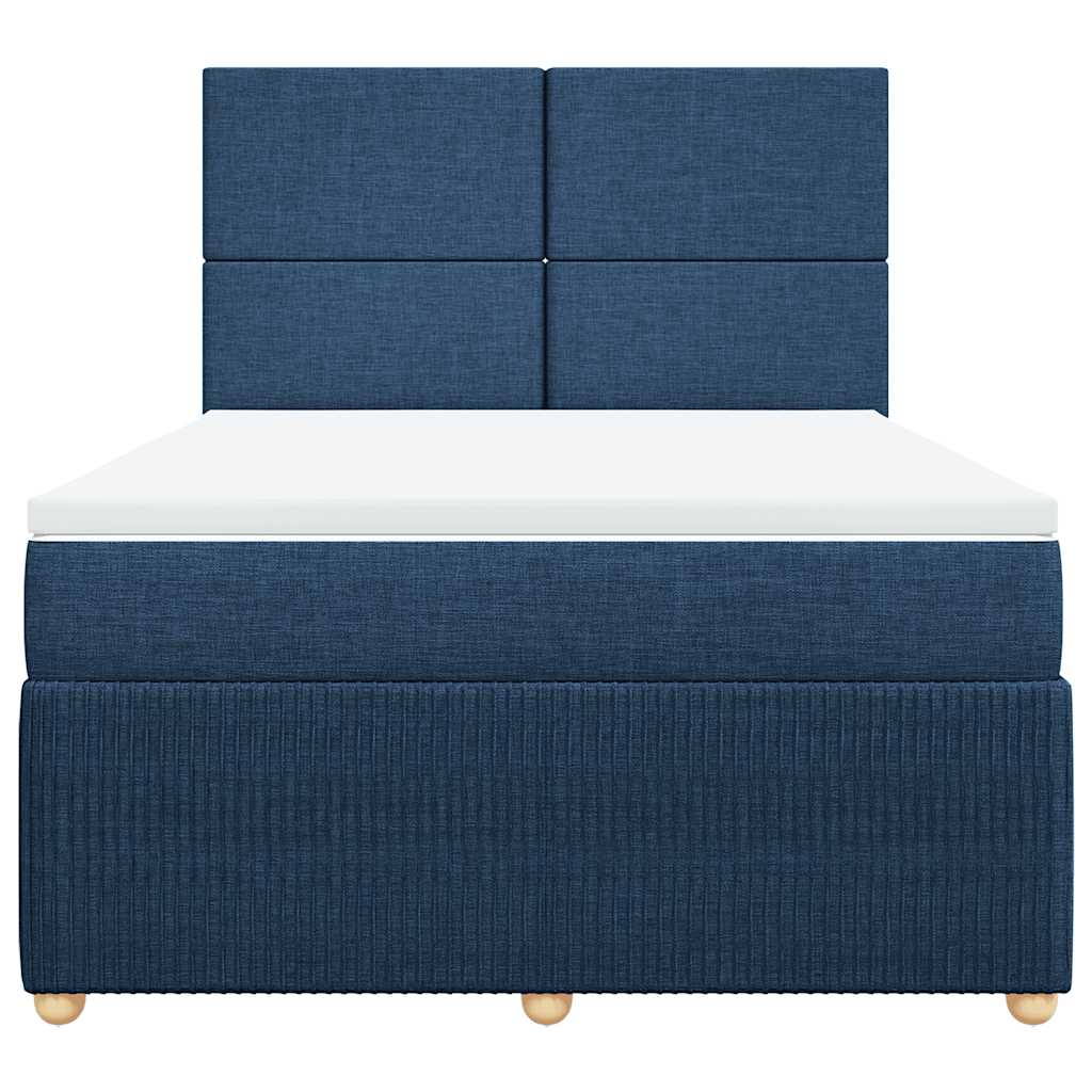 Giroletto a Molle con Materasso Blu 160x200 cm in Tessuto