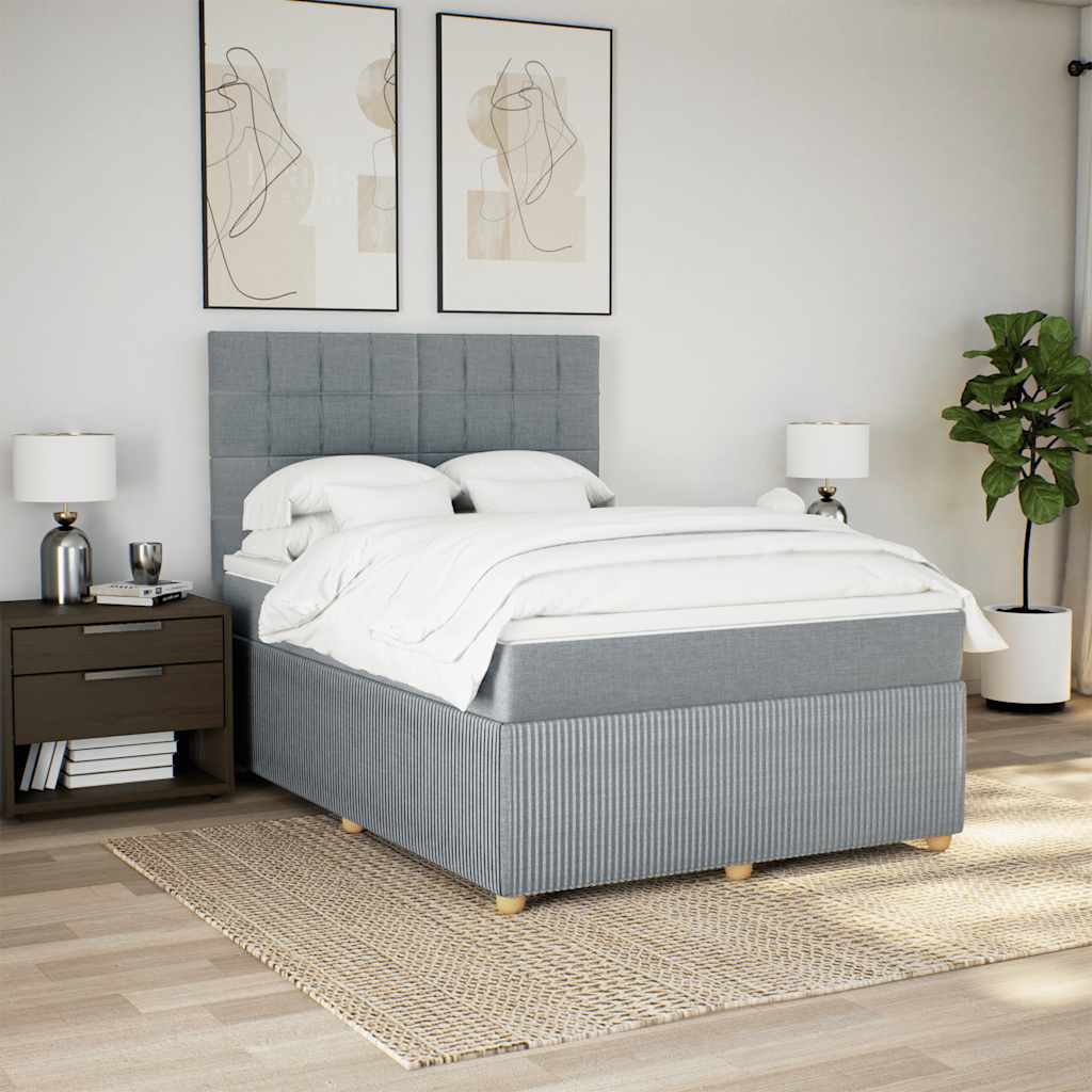 Giroletto a Molle con Materasso Grigio Chiaro 160x200cm Tessuto | homemem39