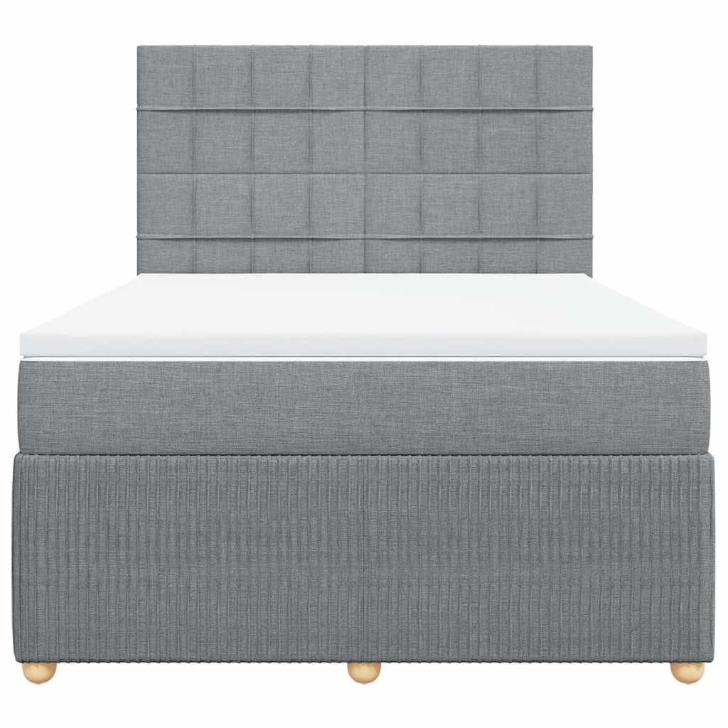 Giroletto a Molle con Materasso Grigio Chiaro 160x200cm Tessuto | homemem39