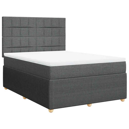 Giroletto a Molle con Materasso Grigio Scuro 160x200 cm Tessuto