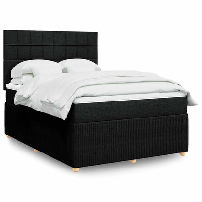 Giroletto a Molle con Materasso Nero 160x200 cm in Tessuto | homemem39