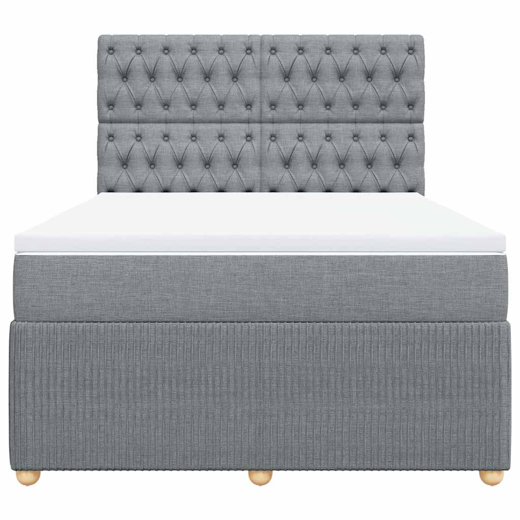Giroletto a Molle con Materasso Grigio Chiaro 160x200cm Tessuto | homemem39