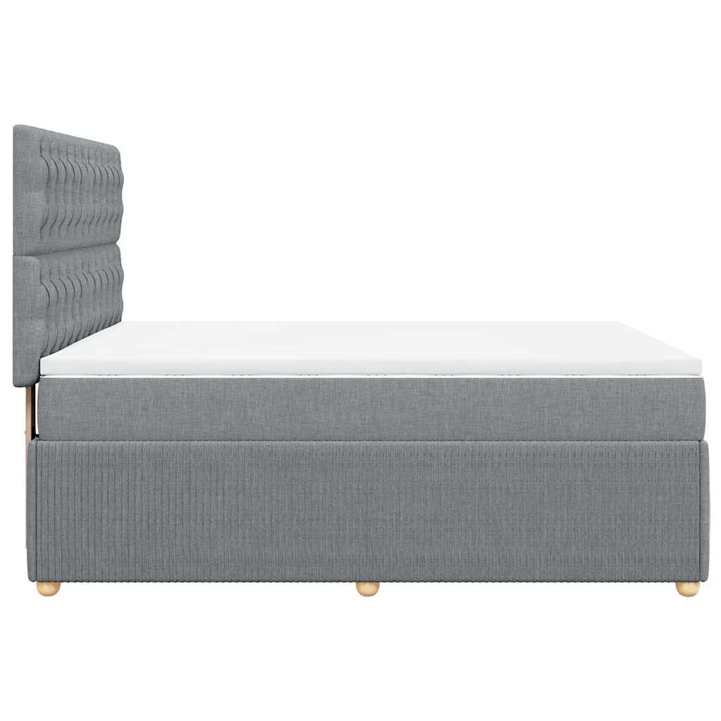 Giroletto a Molle con Materasso Grigio Chiaro 160x200cm Tessuto | homemem39