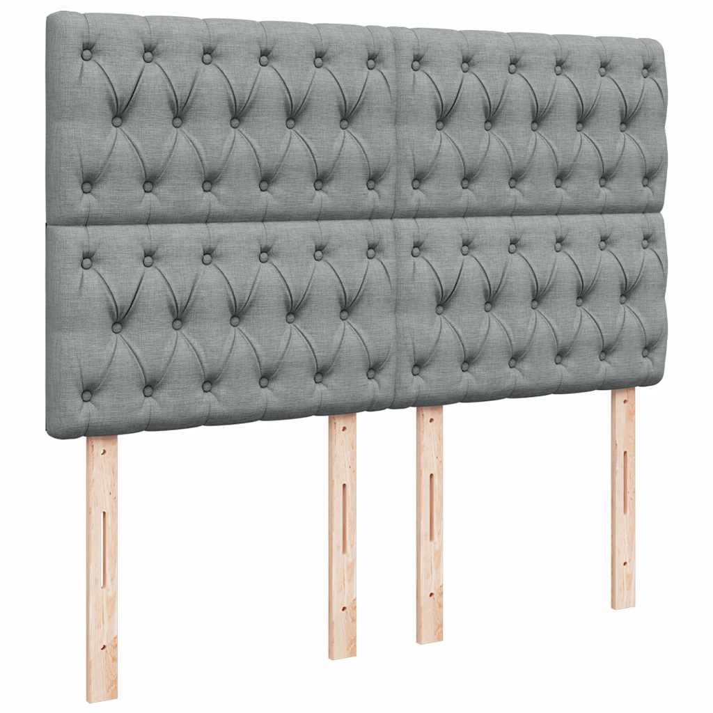 Giroletto a Molle con Materasso Grigio Chiaro 160x200cm Tessuto | homemem39