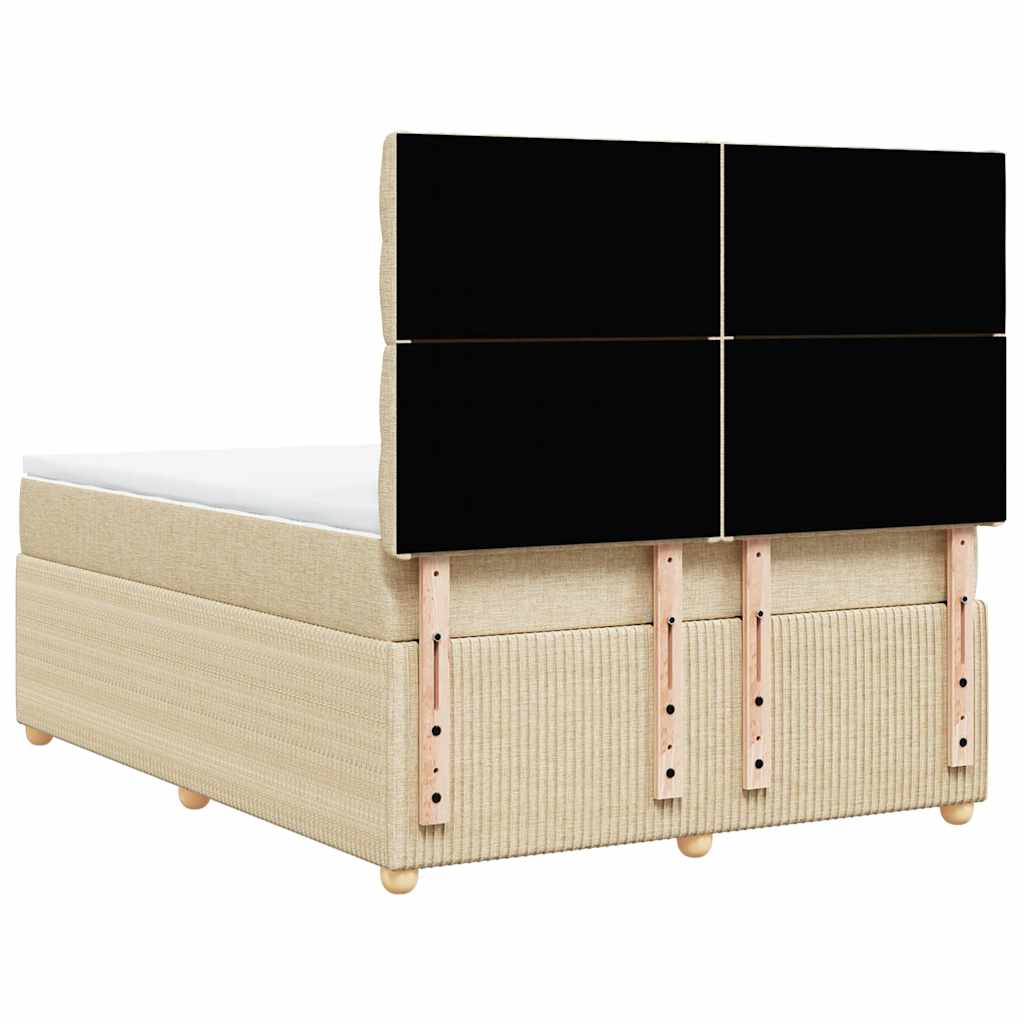 Giroletto a Molle con Materasso Crema 160x200 cm in Tessuto | homemem39