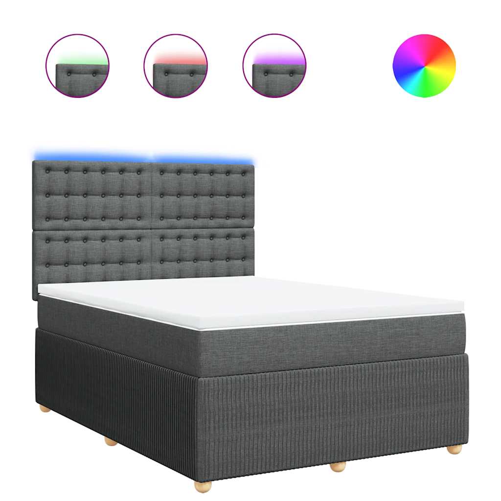 Giroletto a Molle con Materasso Grigio Scuro 160x200 cm Tessuto | homemem39